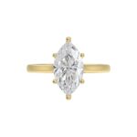 14K YELLOW GOLD 1 1/2CT MARQUISE DIAMOND SOLITAIRE RING - Image 5