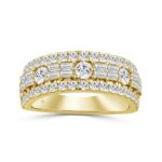 14K YELLOW GOLD 1 1/2CT ROUND/BAGUETTE DIAMOND LADIES BAND