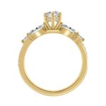 14K YELLOW GOLD 1 1/2CT ROUND/MARQUISE DIAMOND LADIES RING (CENTER STONE MARQUISE DIAMOND 1CT) - Image 2