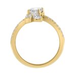 14K YELLOW GOLD 1 1/2CT ROUND/MARQUISE/CUSHION DIAMOND LADIES RING (CENTER STONE CUSHION DIAMOND 1/2CT) - Image 2