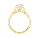 14K YELLOW GOLD 1 1/2CT ROUND/OVAL DIAMOND LADIES BRIDAL SET (CENTER STONE OVAL DIAMOND 1.00CT) - Image 2