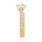 14K YELLOW GOLD 1 1/2CT ROUND/OVAL DIAMOND LADIES BRIDAL SET (CENTER STONE OVAL DIAMOND 1.00CT) - Image 3