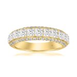 14K YELLOW GOLD 1 1/2CT ROUND/PRINCESS DIAMOND LADIES BAND