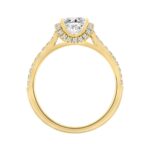 14K YELLOW GOLD 1 1/2CT ROUND/PRINCESS DIAMOND LADIES BRIDAL RING (CENTER STONE PRINCESS DIAMOND 1CT) - Image 2