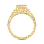 14K YELLOW GOLD 1 1/2CT ROUND/PRINCESS DIAMOND LADIES RING - Image 2