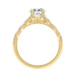14K YELLOW GOLD 1 1/3CT ROUND DIAMOND LADIES BRIDAL RING (CENTER STONE ROUND DIAMOND 1CT) - Image 2