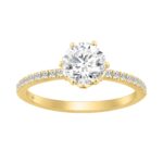 14K YELLOW GOLD 1 1/3CT ROUND DIAMOND LADIES RING (CENTER STONE ROUND DIAMOND 1CT)