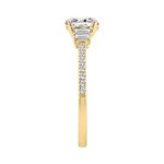 14K YELLOW GOLD 1 1/3CT ROUND/BAGUETTE DIAMOND LADIES RING (CENTER STONE ROUND DIAMOND 1CT) - Image 3