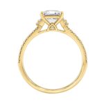 14K YELLOW GOLD 1 1/3CT ROUND/BAGUETTE/PRINCESS DIAMOND LADIES RING (CENTER STONE PRINCESS DIAMOND 1CT) - Image 2