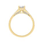 14K YELLOW GOLD 1 1/3CT ROUND/EMERALD DIAMOND LADIES RING (CENTER STONE EMERALD DIAMOND 1CT) - Image 2