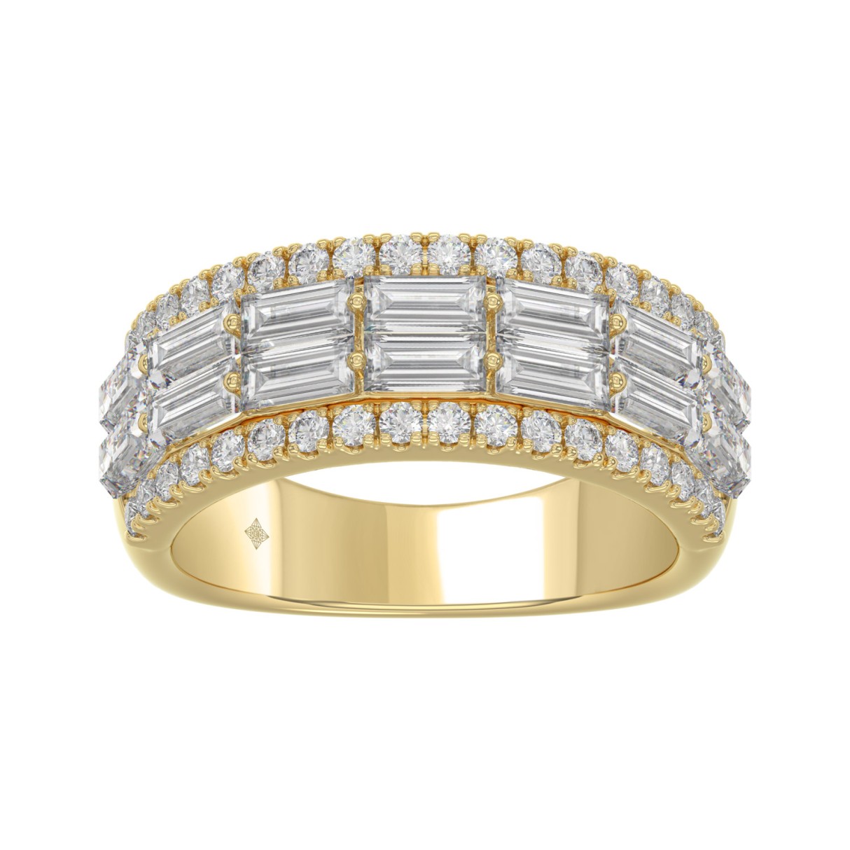 14K YELLOW GOLD 1 1/4CT ROUND/BAGUETTE DIAMOND LADIES BAND - Image 1