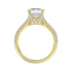 14K YELLOW GOLD 1 1/4CT ROUND/BAGUETTE/RADIANT DIAMOND LADIES RING (CENTER STONE RADIANT DIAMOND 4CT) - Image 5
