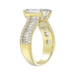 14K YELLOW GOLD 1 1/4CT ROUND/BAGUETTE/RADIANT DIAMOND LADIES RING (CENTER STONE RADIANT DIAMOND 4CT) - Image 4