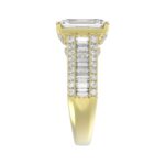 14K YELLOW GOLD 1 1/4CT ROUND/BAGUETTE/RADIANT DIAMOND LADIES RING (CENTER STONE RADIANT DIAMOND 4CT) - Image 3