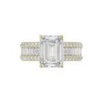 14K YELLOW GOLD 1 1/4CT ROUND/BAGUETTE/RADIANT DIAMOND LADIES RING (CENTER STONE RADIANT DIAMOND 4CT) - Image 2
