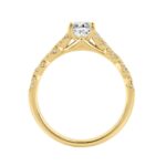 14K YELLOW GOLD 1 1/4CT ROUND/PEAR DIAMOND LADIES BRIDAL RING (CENTER STONE PEAR DIAMOND 1CT) - Image 2