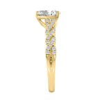 14K YELLOW GOLD 1 1/4CT ROUND/PEAR DIAMOND LADIES BRIDAL RING (CENTER STONE PEAR DIAMOND 1CT) - Image 3