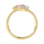14K YELLOW GOLD 1 1/4CT ROUND/PEAR DIAMOND LADIES RING (CENTER PEAR PINK) - Image 5