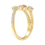 14K YELLOW GOLD 1 1/4CT ROUND/PEAR DIAMOND LADIES RING (CENTER PEAR PINK) - Image 4