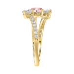 14K YELLOW GOLD 1 1/4CT ROUND/PEAR DIAMOND LADIES RING (CENTER PEAR PINK) - Image 3