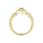 14K YELLOW GOLD 1 1/6CT ROUND/BAGUETTE/EMERALD DIAMOND LADIES RING (GREEN EMERALD BAGUETTE DIAMOND 1/6CT) - Image 4