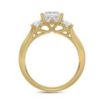 14K YELLOW GOLD 1 3/4CT PRINCESS/TRAPEZOID DIAMOND LADIES RING (CENTER STONE PRINCESS DIAMOND 1 1/4CT) - Image 2