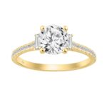 14K YELLOW GOLD 1 3/4CT ROUND/BAGUETTE DIAMOND LADIES RING