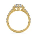 14K YELLOW GOLD 1 3/4CT ROUND/BAGUETTE/HEZAGON STEP CUT DIAMOND LADIES RING (CENTER STONE HEZAGON DIAMOND 1CT) - Image 2