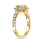14K YELLOW GOLD 1 3/4CT ROUND/BAGUETTE/HEZAGON STEP CUT DIAMOND LADIES RING (CENTER STONE HEZAGON DIAMOND 1CT) - Image 3