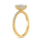 14K YELLOW GOLD 1 3/4CT ROUND/CUSHION DIAMOND LADIES RING (CENTER STONE CUSHION DIAMOND 1 1/2CT) - Image 3