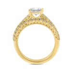 14K YELLOW GOLD 1 3/4CT ROUND/PRINCESS DIAMOND BRIDAL SET - Image 3