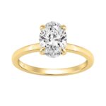 14K YELLOW GOLD 1 5/8CT OVAL/ROUND DIAMOND LADIES RING (CENTER STONE OVAL DIAMOND 1 1/2CT)