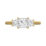 14K YELLOW GOLD 1 5/8CT PRINCESS/TRAPEZOID DIAMOND LADIES RING (CENTER STONE PRINCESS DIAMOND 1 1/5CT) - Image 5