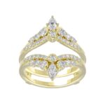 14K YELLOW GOLD 1.00CT ROUND/MARQUISE DIAMOND LADIES RING