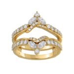14K YELLOW GOLD 1.00CT ROUND/MARQUISE DIAMOND LADIES RING
