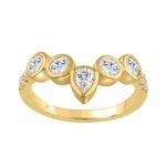 14K YELLOW GOLD 1.00CT ROUND/OVAL/PEAR DIAMOND LADIES BAND