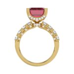 14K YELLOW GOLD 12 1/6CT ROUND/EMERALD RUBY DIAMOND LADIES RING (CENTER STONE EMERALD RUBY DIAMOND 11 1/6CT) - Image 2