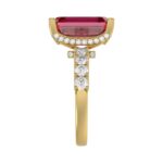 14K YELLOW GOLD 12 1/6CT ROUND/EMERALD RUBY DIAMOND LADIES RING (CENTER STONE EMERALD RUBY DIAMOND 11 1/6CT) - Image 4