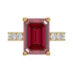 14K YELLOW GOLD 12 1/6CT ROUND/EMERALD RUBY DIAMOND LADIES RING (CENTER STONE EMERALD RUBY DIAMOND 11 1/6CT) - Image 5