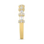 14K YELLOW GOLD 1CT ROUND/EMERALD DIAMOND LADIES BAND - Image 3