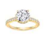 14K YELLOW GOLD 2 1/2CT ROUND DIAMOND LADIES RING (CENTER STONE ROUND DIAMOND 2.00CT)