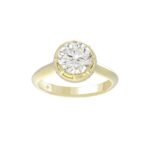 14K YELLOW GOLD 2 1/2CT ROUND DIAMOND LADIES RING (CENTER STONE ROUND DIAMOND 2CT)