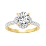14K YELLOW GOLD 2 1/2CT ROUND DIAMOND LADIES RING (CENTER STONE ROUND DIAMOND 2CT)