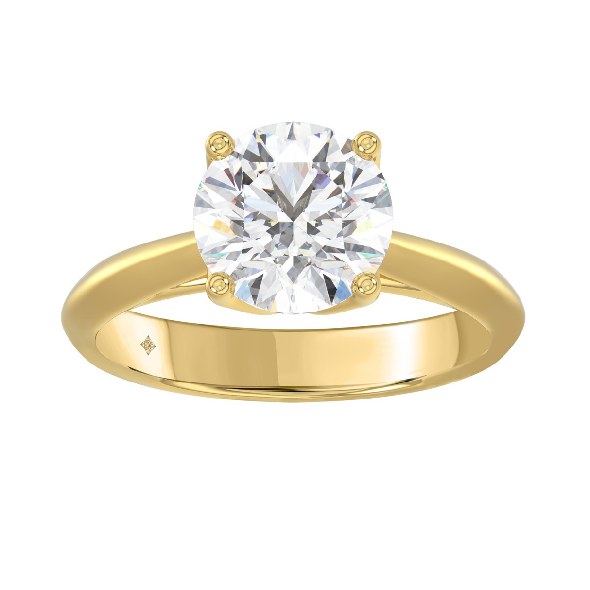14K YELLOW GOLD 2 1/2CT ROUND DIAMOND LADIES SOLITAIRE RING - Image 1