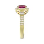 14K YELLOW GOLD 2 1/2CT ROUND/BAGUETTE DIAMOND LADIES RING (CENTER STONE ROUND RUBY DIAMOND 2CT) - Image 3
