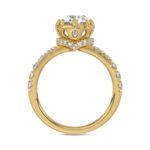 14K YELLOW GOLD 2 1/2CT ROUND/OVAL DIAMOND LADIES RING (CENTER STONE OVAL DIAMOND 2CT) - Image 2