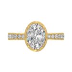 14K YELLOW GOLD 2 1/2CT ROUND/OVAL DIAMOND LADIES RING (CENTER STONE OVAL DIAMOND 2CT) - Image 5