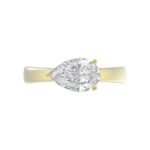 14K YELLOW GOLD 2 1/2CT ROUND/PEAR DIAMOND LADIES RING (CENTER STONE PEAR DIAMOND 2.00CT) - Image 5