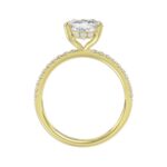 14K YELLOW GOLD 2 1/4CT ROUND/CUSHION DIAMOND LADIES RING (CENTER STONE CUSHION DIAMOND 2CT) - Image 2