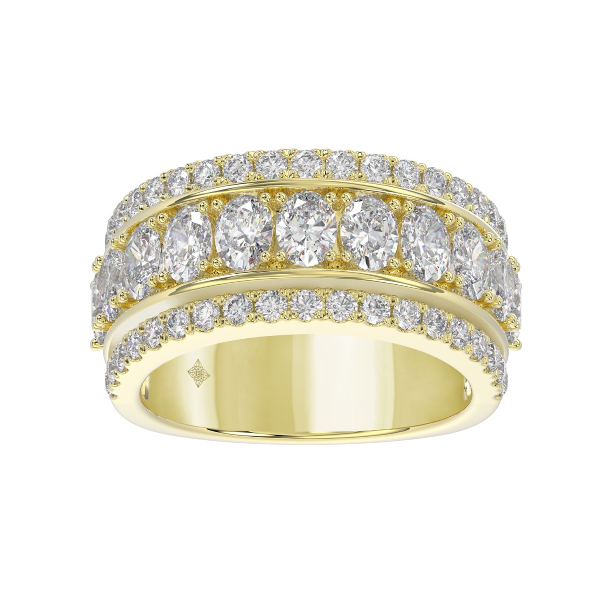 14K YELLOW GOLD 2 1/4CT ROUND/OVAL DIAMOND LADIES BAND - Image 1